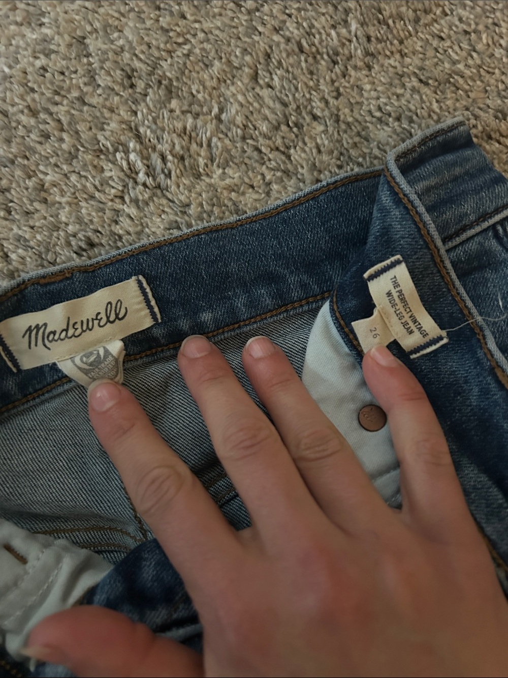 Madewell THE PERFECT VINTAGE  Wide Leg Blue Jeans Women’s Size 26